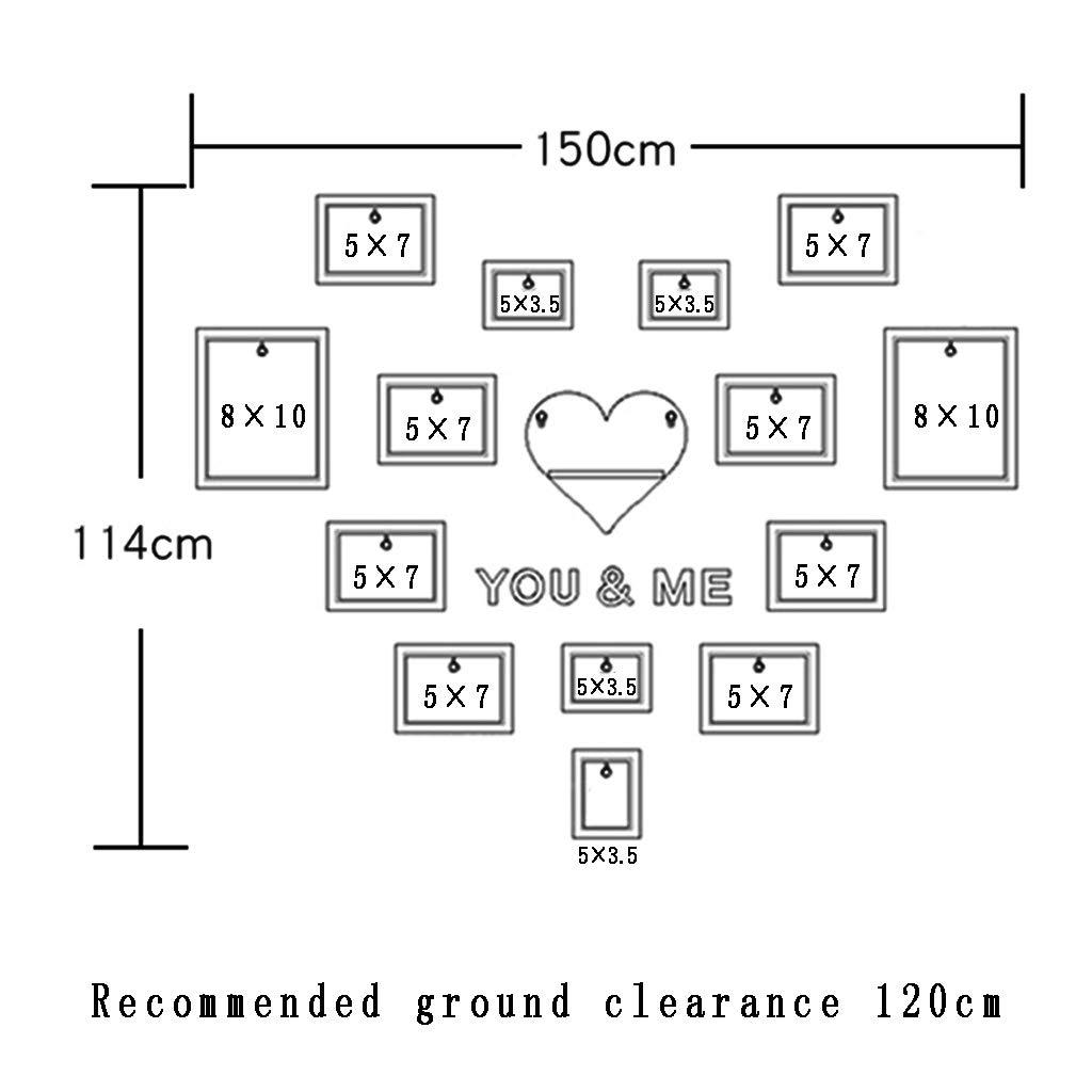 Photo Wall Photo Wall Heart-Shaped, Room Love Photo Frame Wall, Living Room Bedroom Photo Frame Wall Background Wall Combination