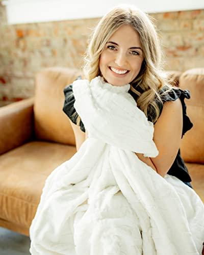 Minky Couture Minky Couture Premium Blanket - Soft, Warm, Cozy, Comfortable, (Grande, Sorbet Vanilla)