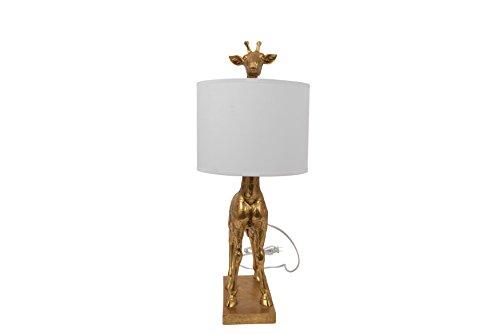 Creative Co-Op Creative Co-Op Gold Giraffe Lamp with Linen Shade