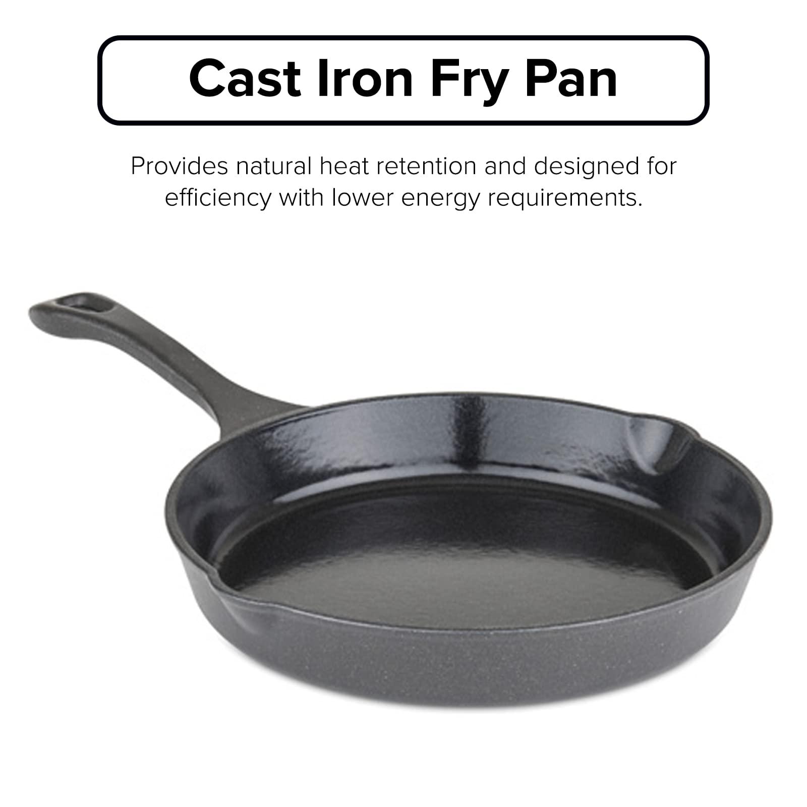 Viking Culinary Viking Culinary Enamel Cast Iron Fry Pan, 10 Inch, Ergonomic Stay-Cool Handle, Chip and Crack Resistant Coating, Grill, Oven Safe, Works on All Cooktops including Induction