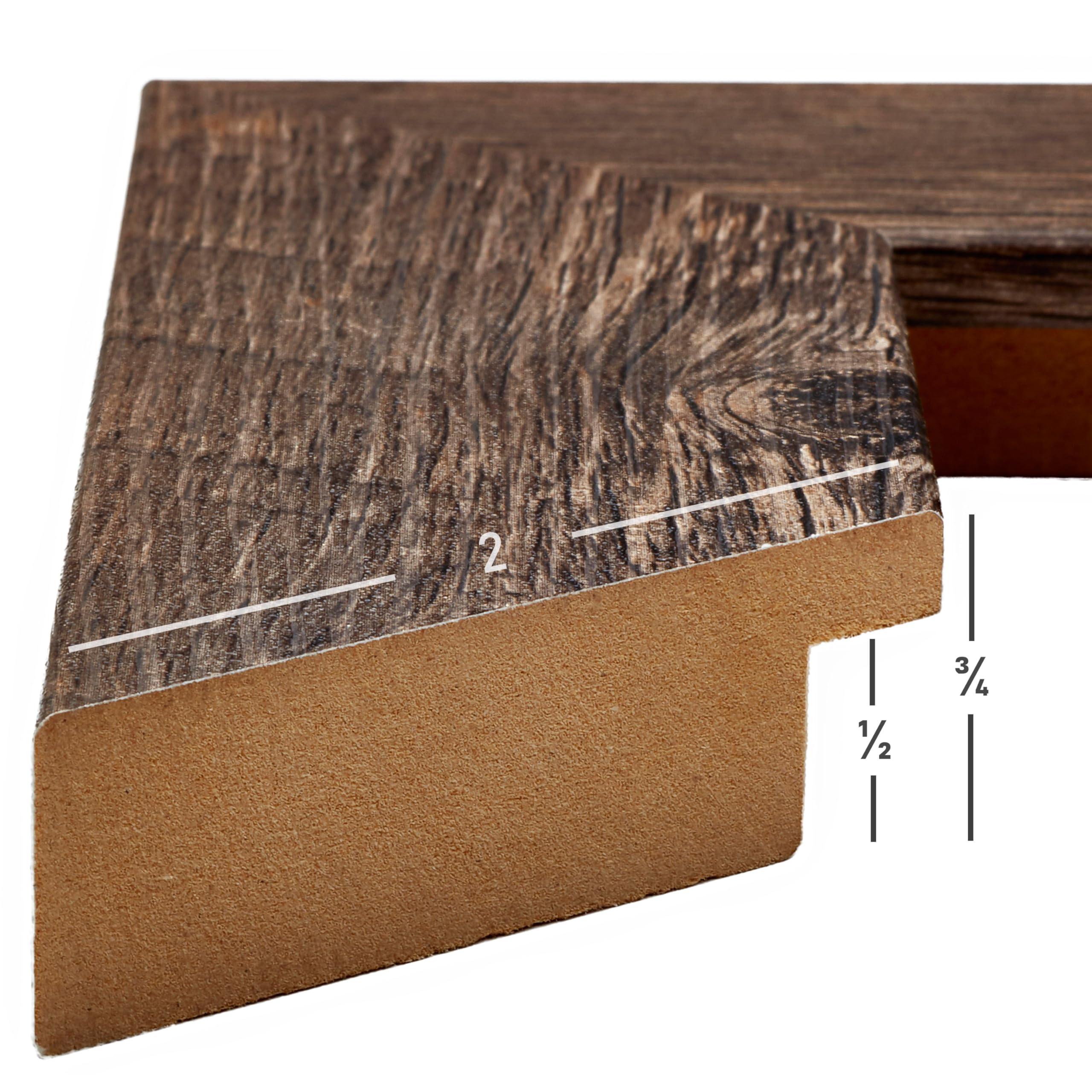 Craig Frames Craig Frames American Barn, 13x14 Picture Frame, Faux Barnwood, Brown Oak