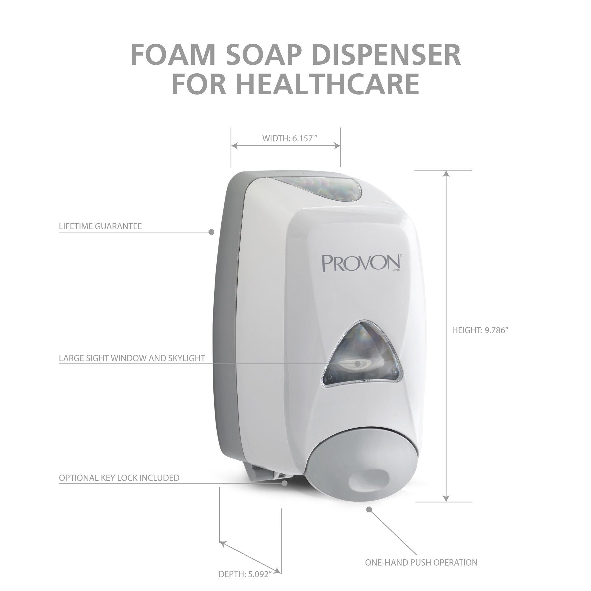 Gojo PROVON FMX-12 Push-Style Foam Soap Dispenser, Dove Grey, for 1250 mL PROVON FMX-12 Foam Soap, Shower Soap Refills (Pack of 1) – 5160-06