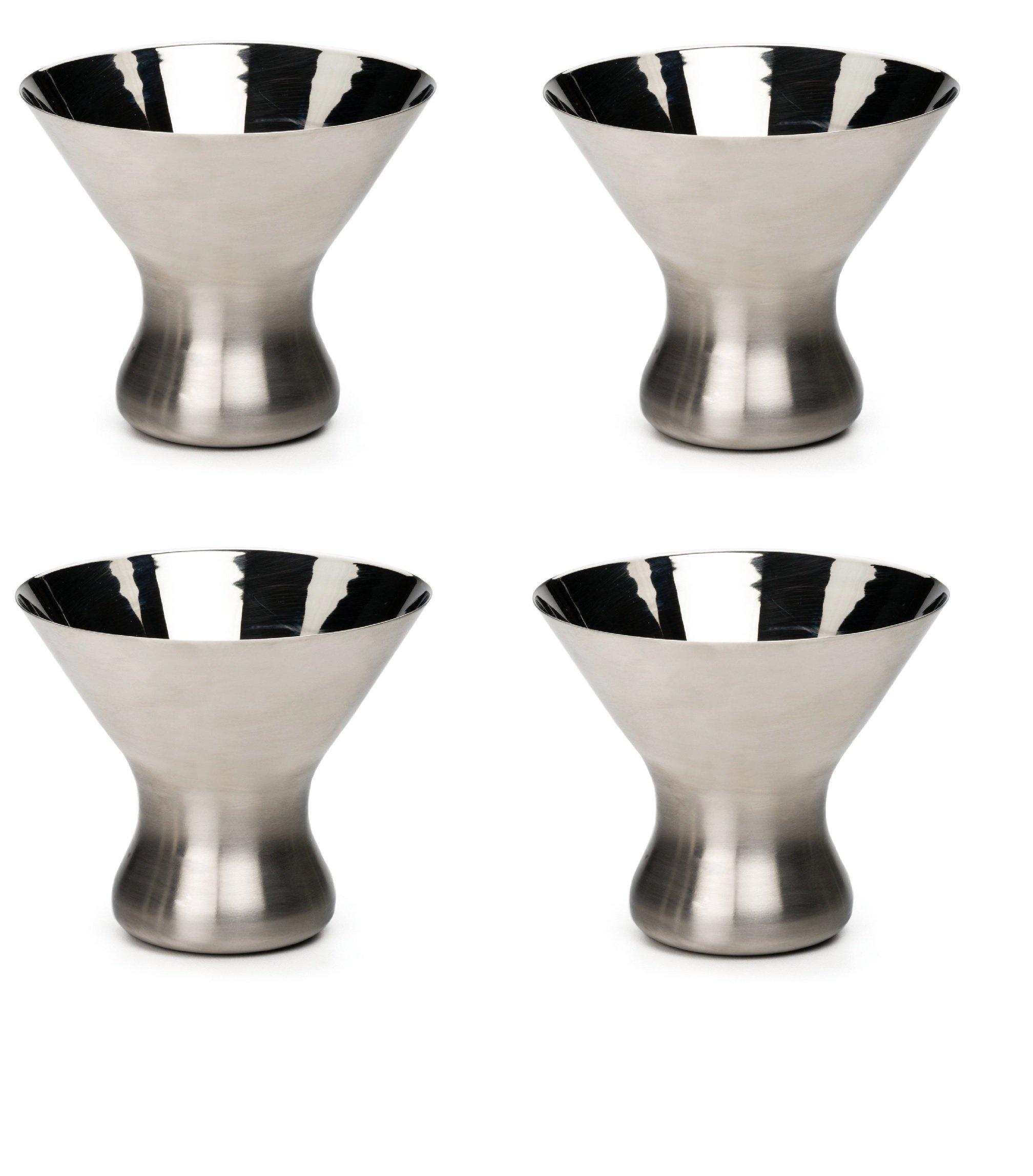 RSVP RSVP Endurance 18/8 Stainless Steel 8 Ounce Stemless Martini Glass, Set of 4