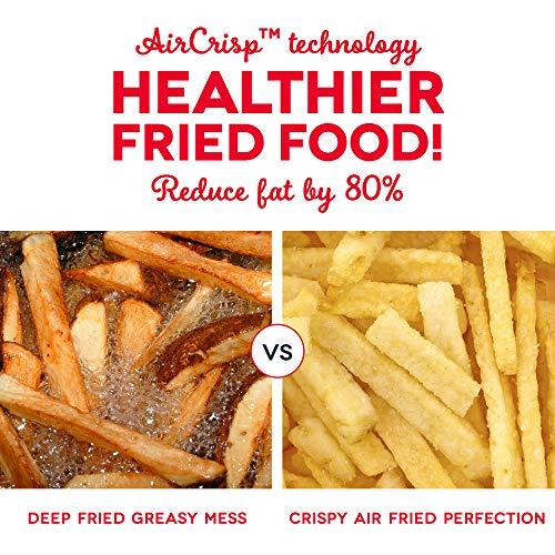 DASH DASH Compact Air Fryer Oven Cooker with Temperature Control, Non-stick Fry Basket, Recipe Guide + Auto Shut off Feature, 2 Quart - Grey