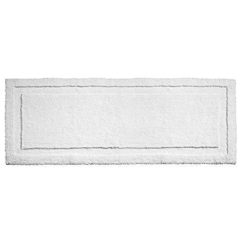 InterDesign iDesign Spa Microfiber Polyester Bath Mat, Non-Slip Shower Accent Runner Rug for Master, Guest, and Kids' Bathroom, 60" x 21", White