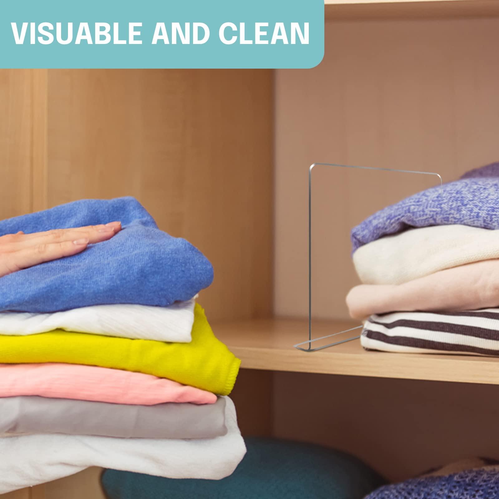 Harava Harava Shelf Dividers for Closet Organization: Durable Clear Acrylic Divider Organizer for Shelves - Vertical Adjustable Shelving Separators for Clothing Purse