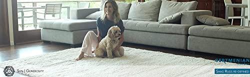 Gertmenian Gertmenian Indoor Premium Shag Area Rug - 8x8 Round, Super Plush & Non-Shedding, Ideal for Foyer, Living Room, Kitchen, Entryway, Bedroom - Geometric, Oatmeal Tan, 47351