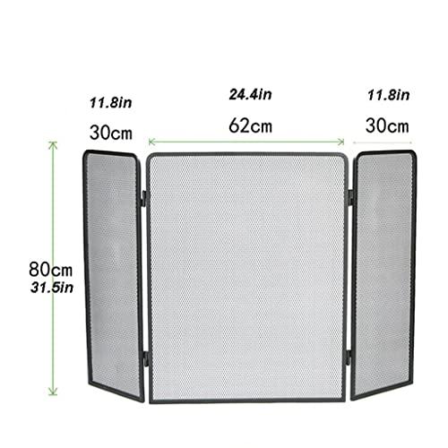 RsFiL Fire Screen/Spark Fire Guard Simple and Modern Fireplace Screen with Net Three Fold Household Simple Fireplace Decoration Partition Spark Guardrail Folding Fire Cover Fireguard