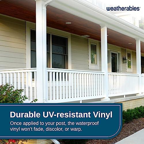 WEATHERABLES Weatherables 6x6 Vinyl Post Wrap Weatherproof Premium Outdoor Vinyl Porch Post Wrap with Fluted Design for Quickly Refreshing Existing Deck, Patio, and Porch Posts (6\"x6\"x102\", White)