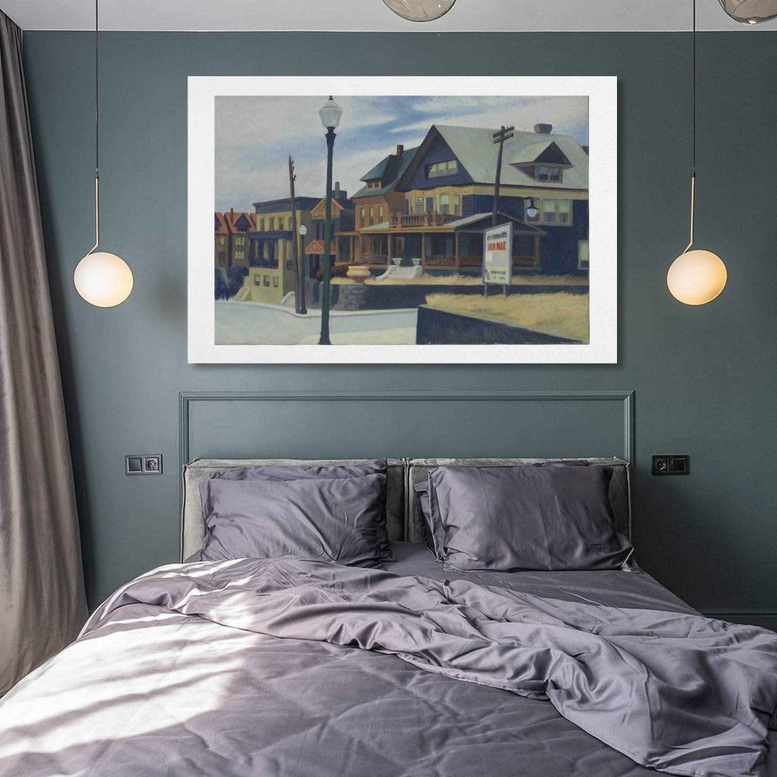 Generic Edward Hopper - City Roofs Prints Wall Art Poster Art Poster Canvas Painting Decor Wall Print Photo Gifts Home Modern Decorative Posters Picture Frame 24x36inch(60x90cm)