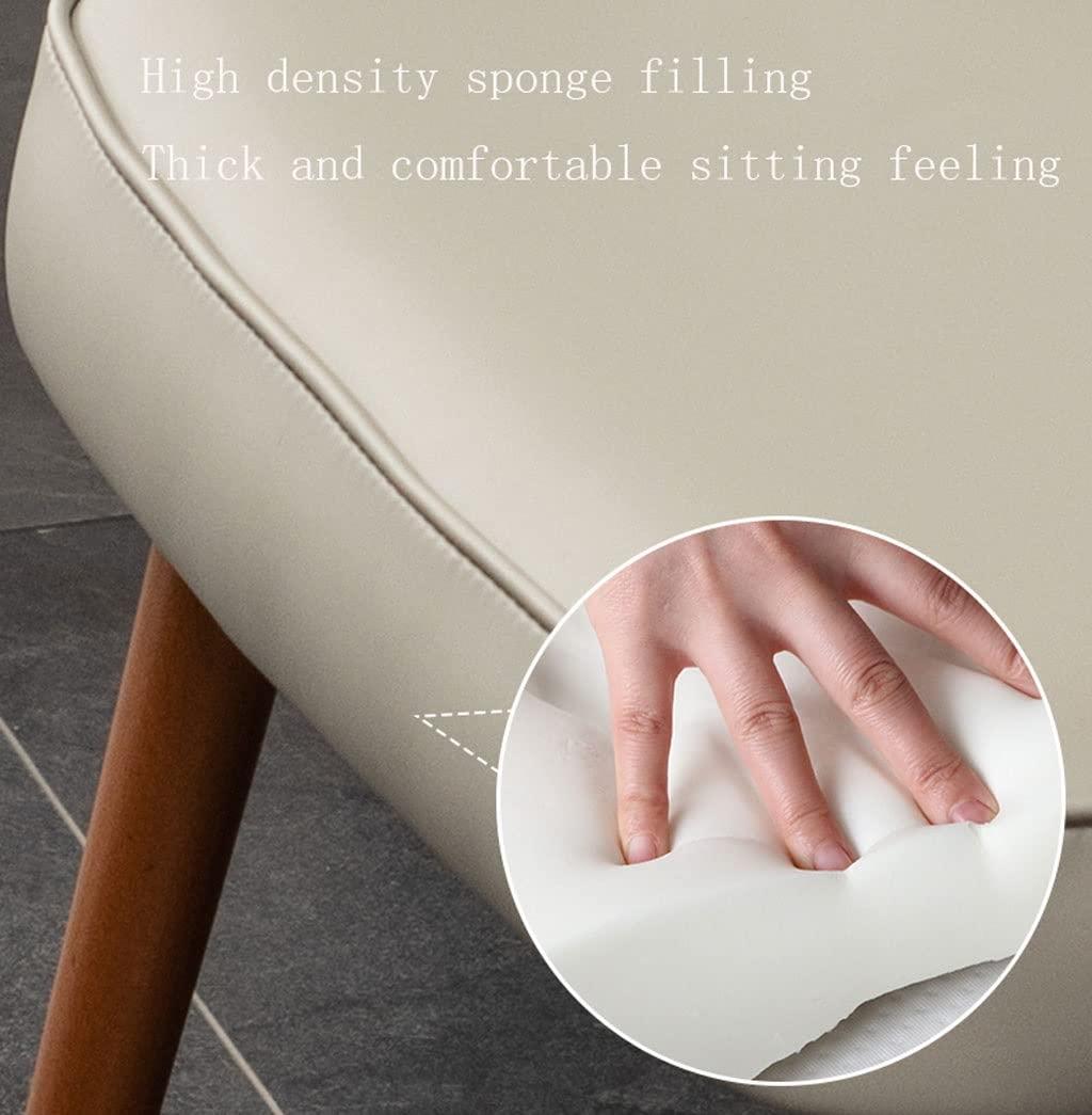 DUSXLX Kitchen Dining Room Chairs Set of 2 Modern Microfiber Leather High Back Padded Soft Seat Living Room Chairs with Beech Wooden Metal Legs (Color:)