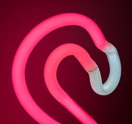 Amped & Co Amped & Co - Flamingo Neon Desk Light, 17\" x 6.7\" - Flamingo Party Decorations, Pink Neon Signs Decorations - Flamingo lamp, Pink LED sign, Flamingo light