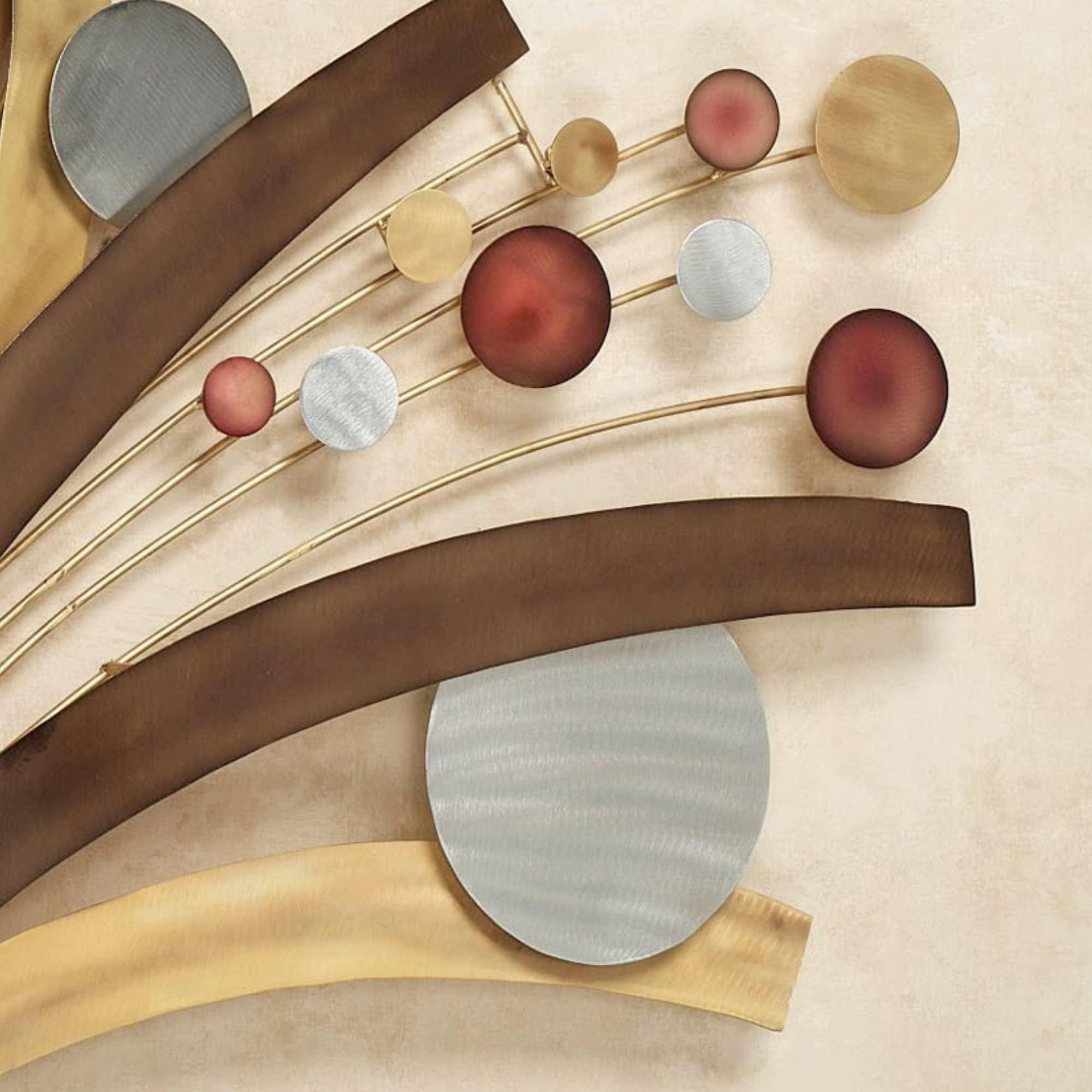 Touch of Class Touch of Class Influence Abstract Metal Wall Sculpture - Multi Metallic - Handcrafted Steel - Bronze, Gold, Silver, Copper - Contemporary Style Art - Circular Designs - Modern Decor for Bedroom