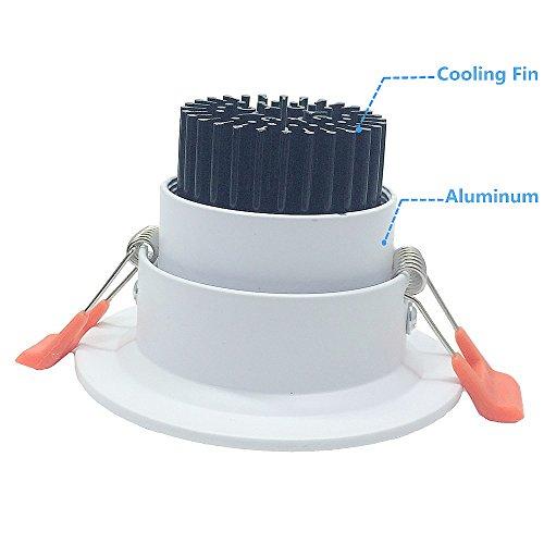 LightingWill LightingWill 2inch LED Dimmable Downlight, 3W COB Recessed Ceiling Light, Daylight White 5500K-6000K, CRI80, 25W 220LM Halogen Bulbs Equivalent, White (4 Pack)