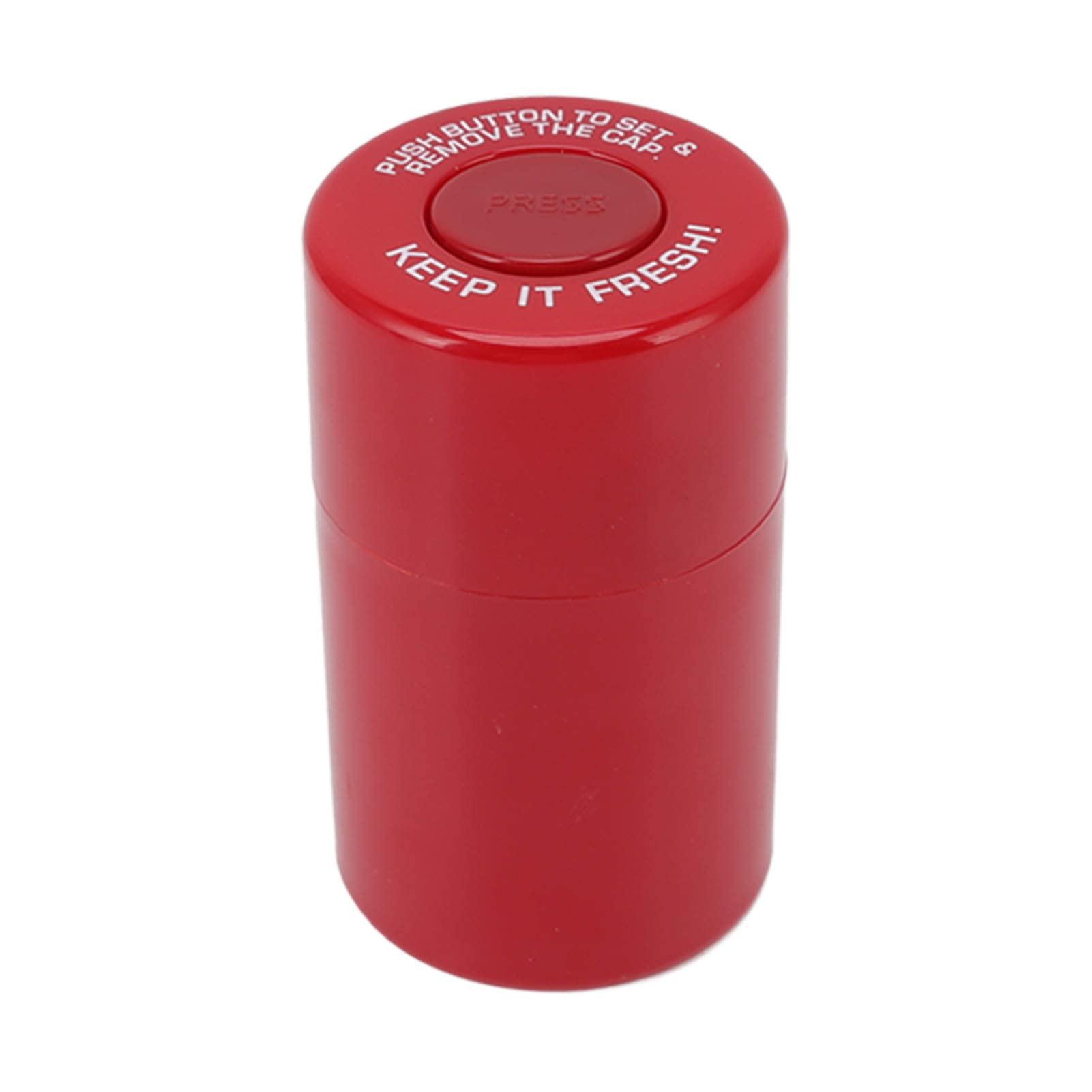 Pssopp Stash Jar,Moistureresistant Smell Proof Container Small Round Plastic Container for Travel (Red)
