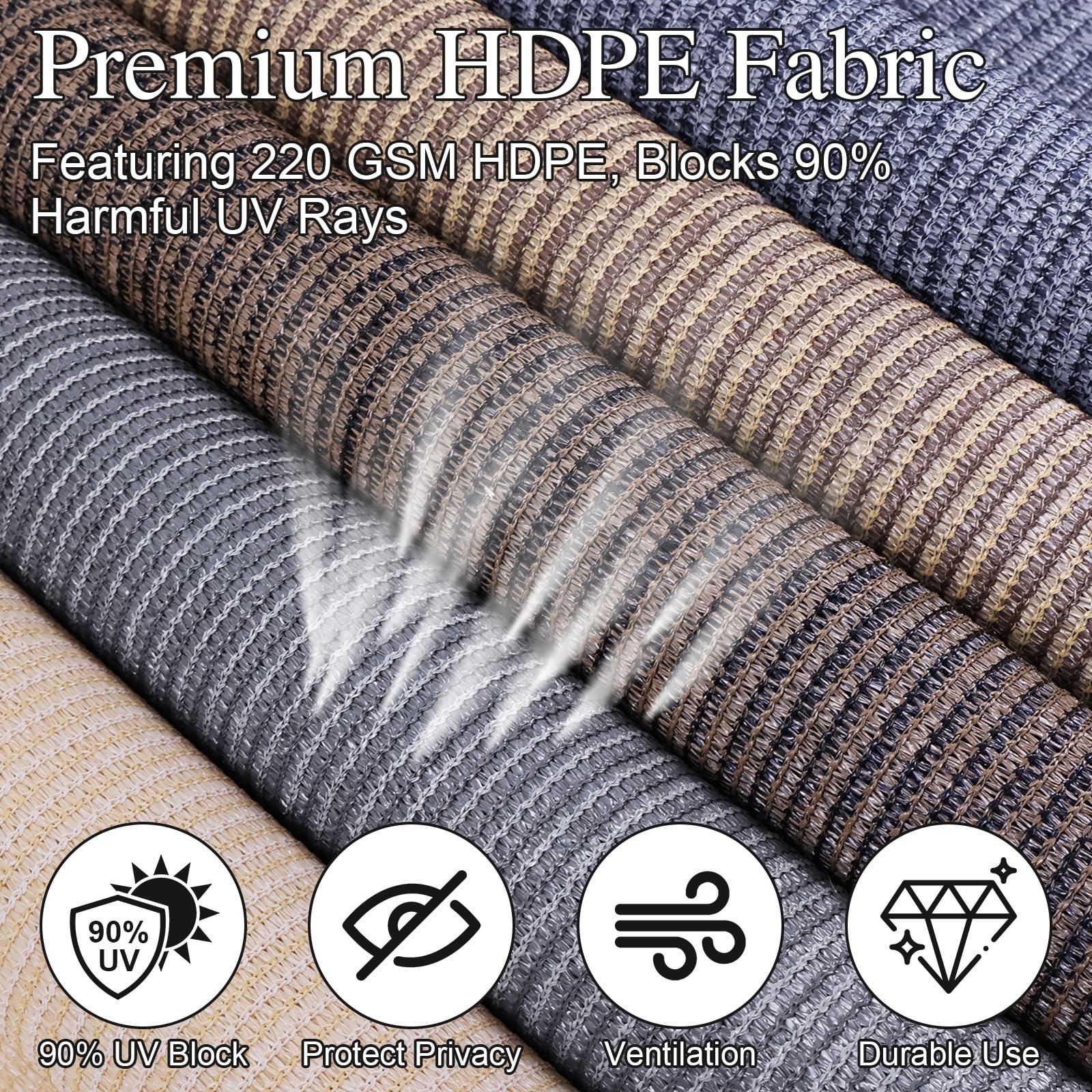 Amagenix Amagenix Outdoor Roller Shades 7'(W) X 8'(H), Exterior Cordless Patio Shades Roll Up Outdoor Blinds with 90% UV Protection, Two-Section Poles with One-Piece Fabric, Coffee Brown