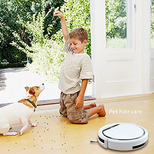 ILIFE ILIFE V3s Pro Robot Vacuum Cleaner, Tangle-free Suction , Slim, Automatic Self-Charging Robotic Vacuum Cleaner, Daily Schedule Cleaning, Ideal For Pet HairHard Floor and Low Pile Carpet,Pearl White