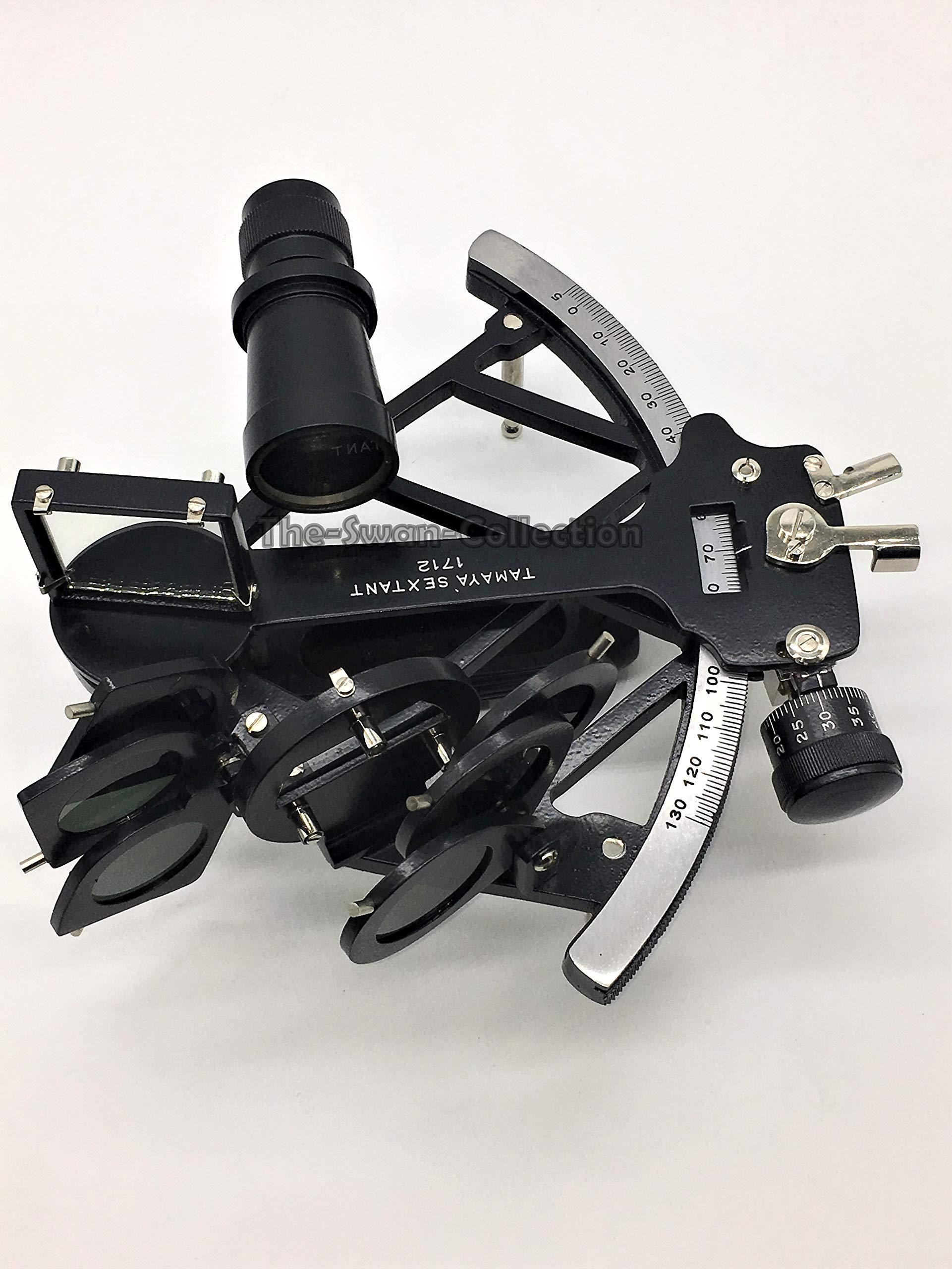 The-Swan-Collection Tamaya Nautical Sextant 1712 | Marine 9" Sextant with Black Powder Coated Aluminium