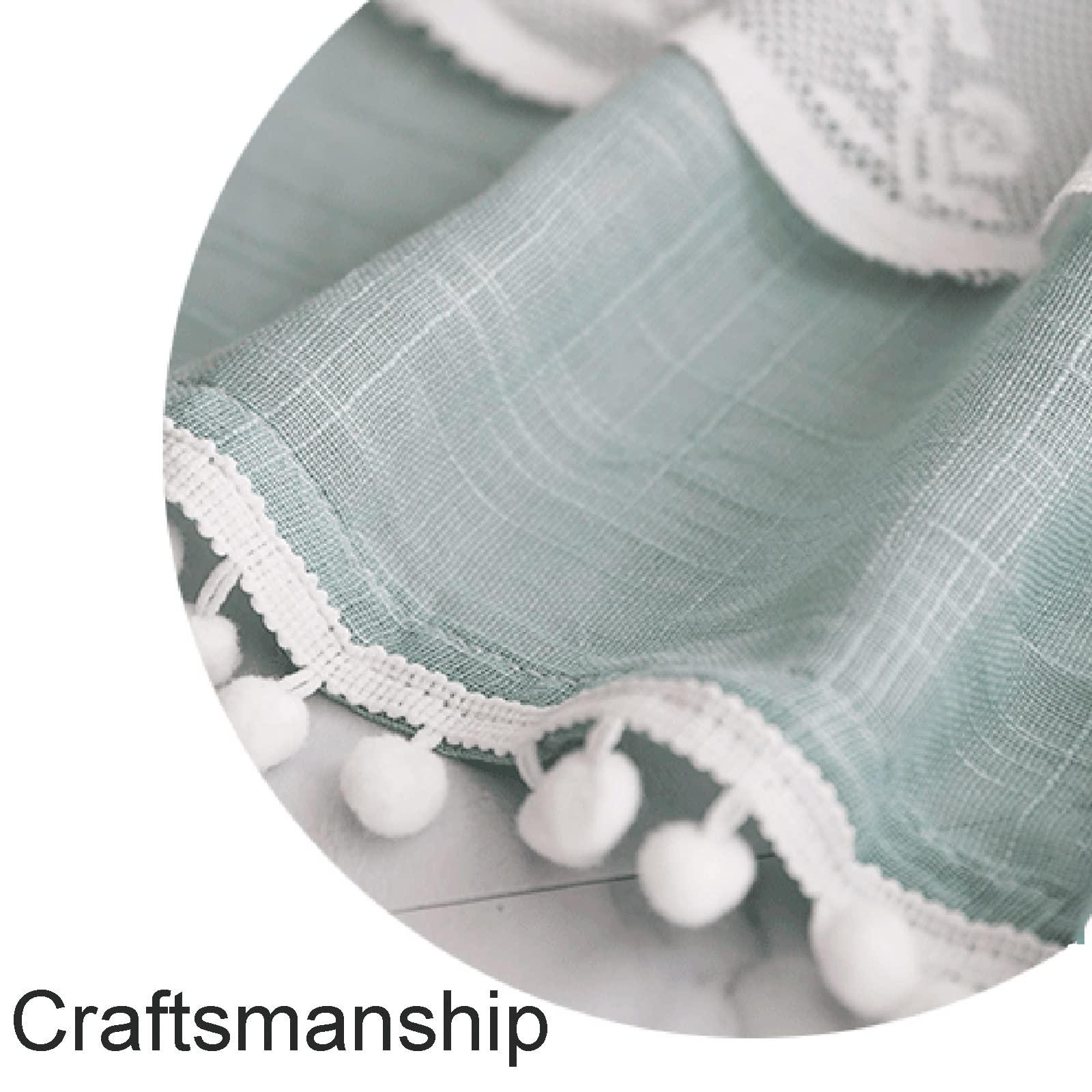 ENNEM Kitchen Blackout Window Curtains Over Sink, Embroidered Half Window Covering Voile Tier Curtains, for Kitchen Windows Treatment Pocket Snow Pom Decor Textured Cafe ( Size : 200*50cm(78.7*19.6in) )