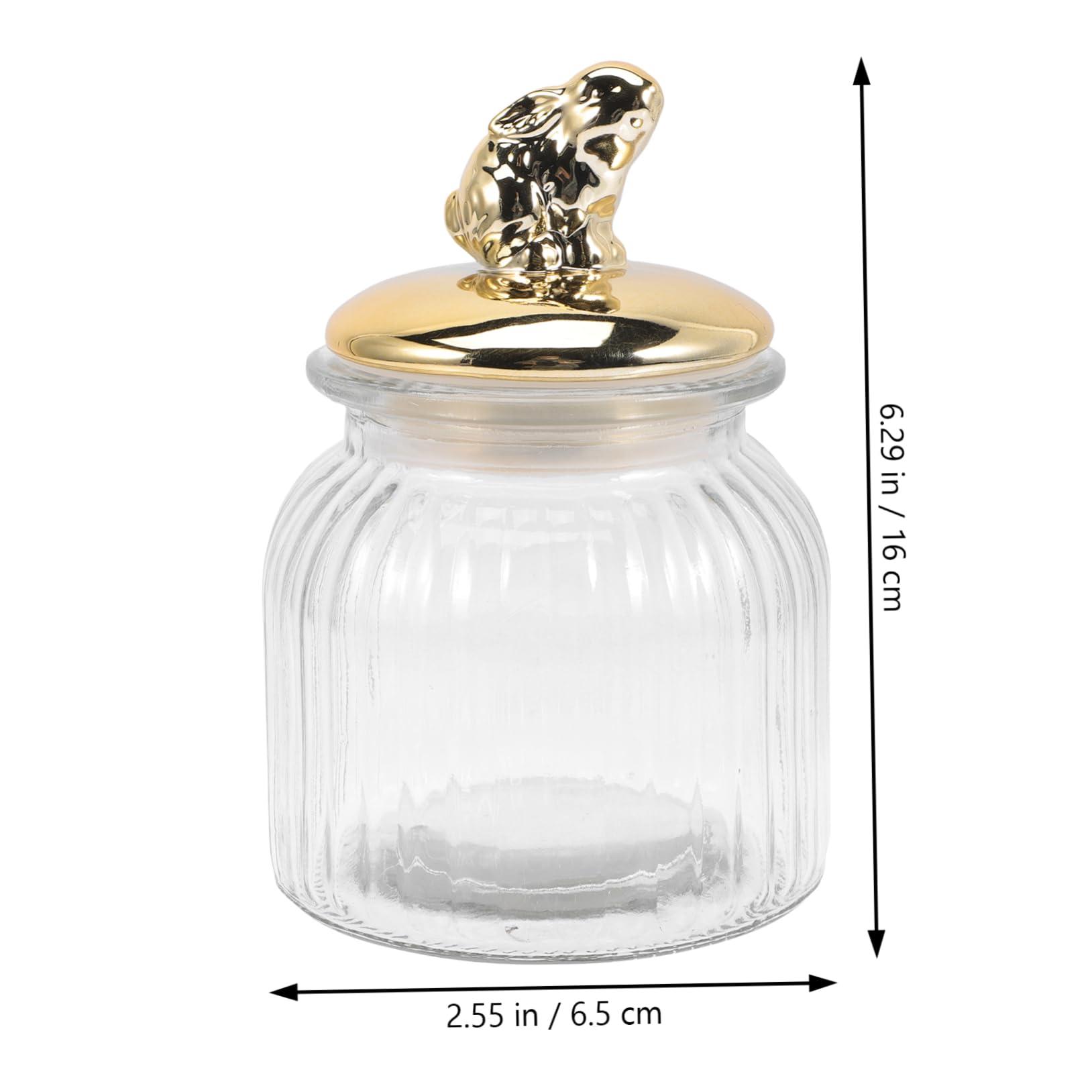 PRETYZOOM PRETYZOOM Rabbit Ear Glass Jar Glass Food Canister Glass Bunny Canister Loose Tea Container Candy Jar Candy Holder Containers with Lids Decor Treat Jar With Cover Ceramics Toothpick Jar