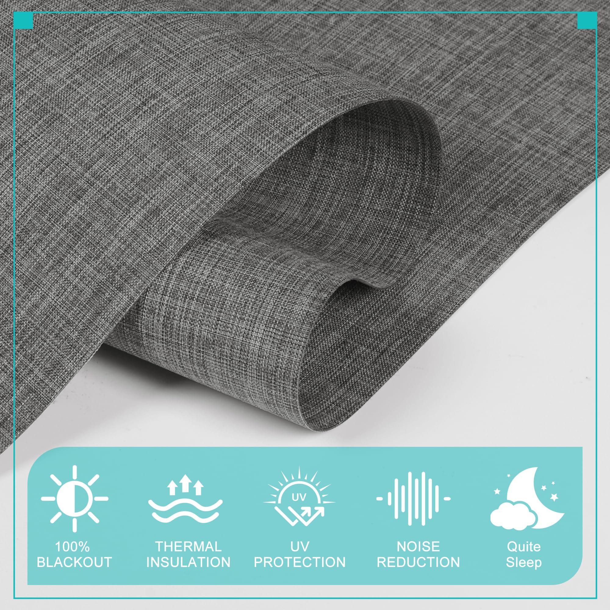 BERISSA BERISSA No Drill Cordless Roman Shades for Window, Blackout Roman Blinds Room Darkening Roll up Blinds Easy Install Linen Roman Window Shades for Inside Mount,28" W x 66" H,Linen Dark Gray