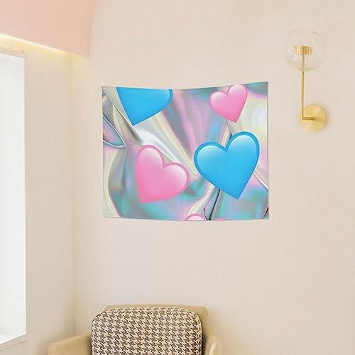 Kkaingg Kkaingg Pastel hearts, blue, love, pink Tapestry Wall Hanging Tapestry Wall Tapestry for Bedroom Aesthetic Tapestry Hippie Tapestry 29x37in
