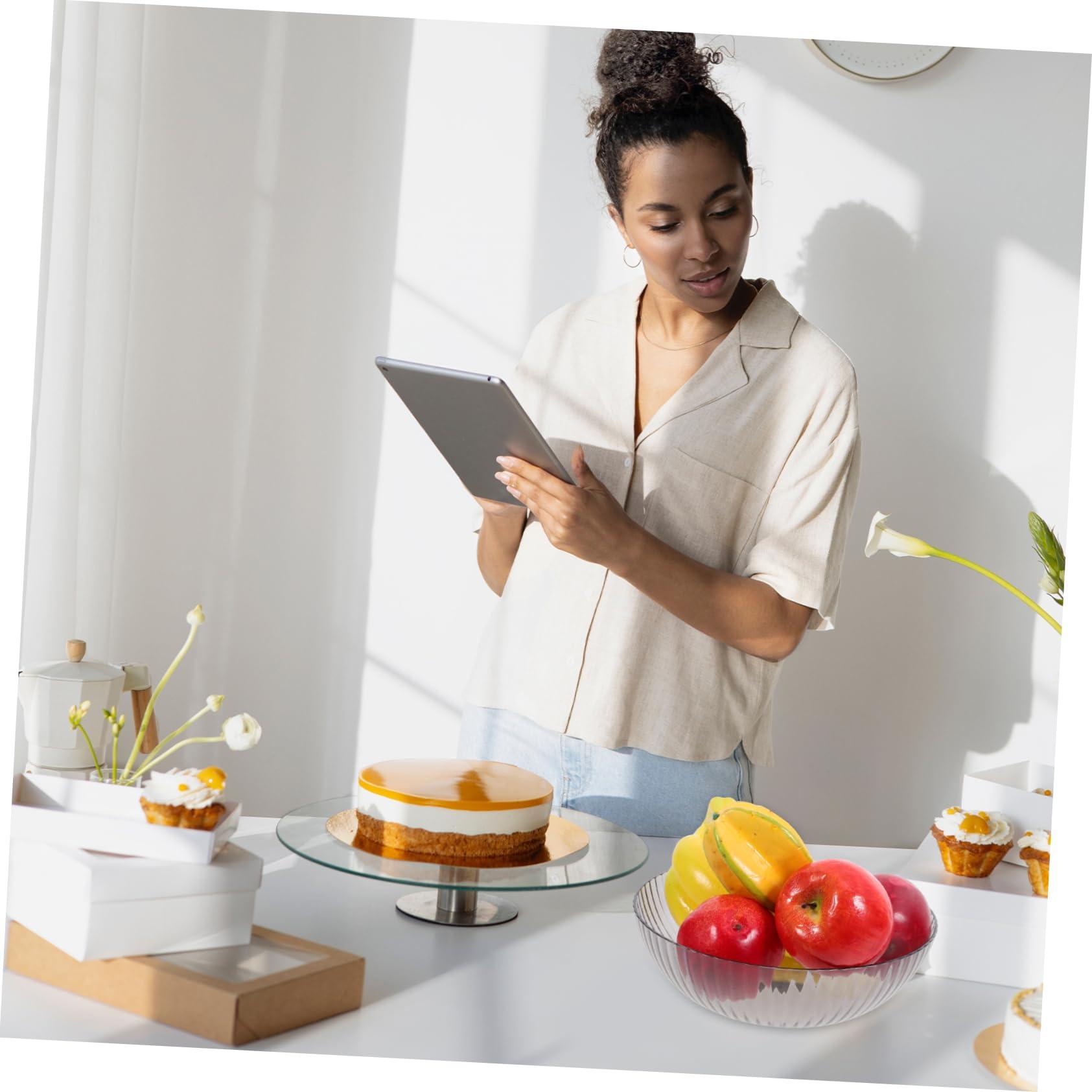 CONGARTENO CONGARTENO Plastic Serving Tray Large Tray Home Serving Tray Fruit Plate Ice Grey Round Outdoor Serving Tray Multi-function