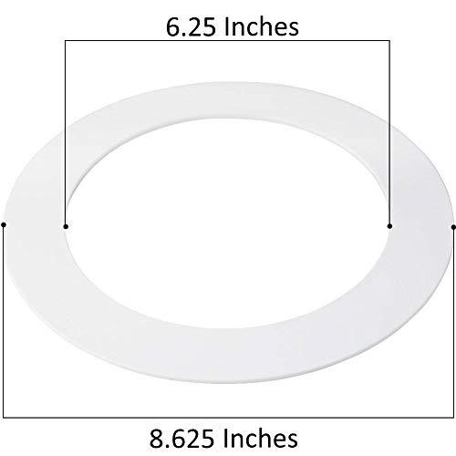 HARRRRD 10 Pack Gloss White Goof Trim Ring for 8" Inch Recessed Can Lighting Down Light, Outer Diameter 8.6 Inches, Inner Diameter 6.2 Inches