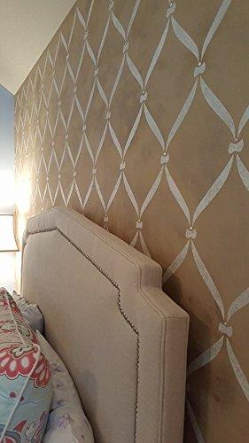 Royal Design Studio Stencils Ribbon Lattice Wall Stencil for DIY Painting Wallpaper Look