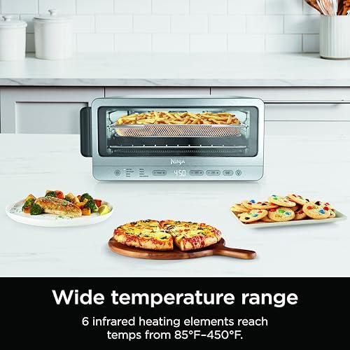Ninja Ninja Flip Toaster Oven&Air Fryer, 8-in-1 Functionality, Flip Up&Away Capability for Storage Space, LargeCapacity, Air Fry Basket, SheetPan, Wire Rack&Removable Crumb Tray, Stainless,1800 watts, SP151