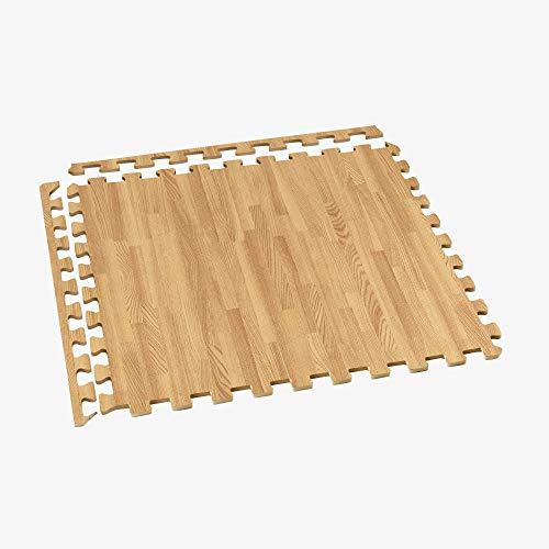 We Sell Mats Forest Floor 5/8 Inch Thick Printed Foam Tiles, Premium Wood Grain Interlocking Foam Floor Mats, Anti-Fatigue Flooring, White Oak, 24 Sq Ft