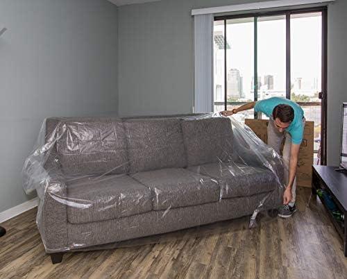 U-Haul U-Haul Moving & Storage Sofa Cover (Fits Sofas up to 8' Long) - Water Resistant Plastic Sheet Couch Protection - 42" x 134"