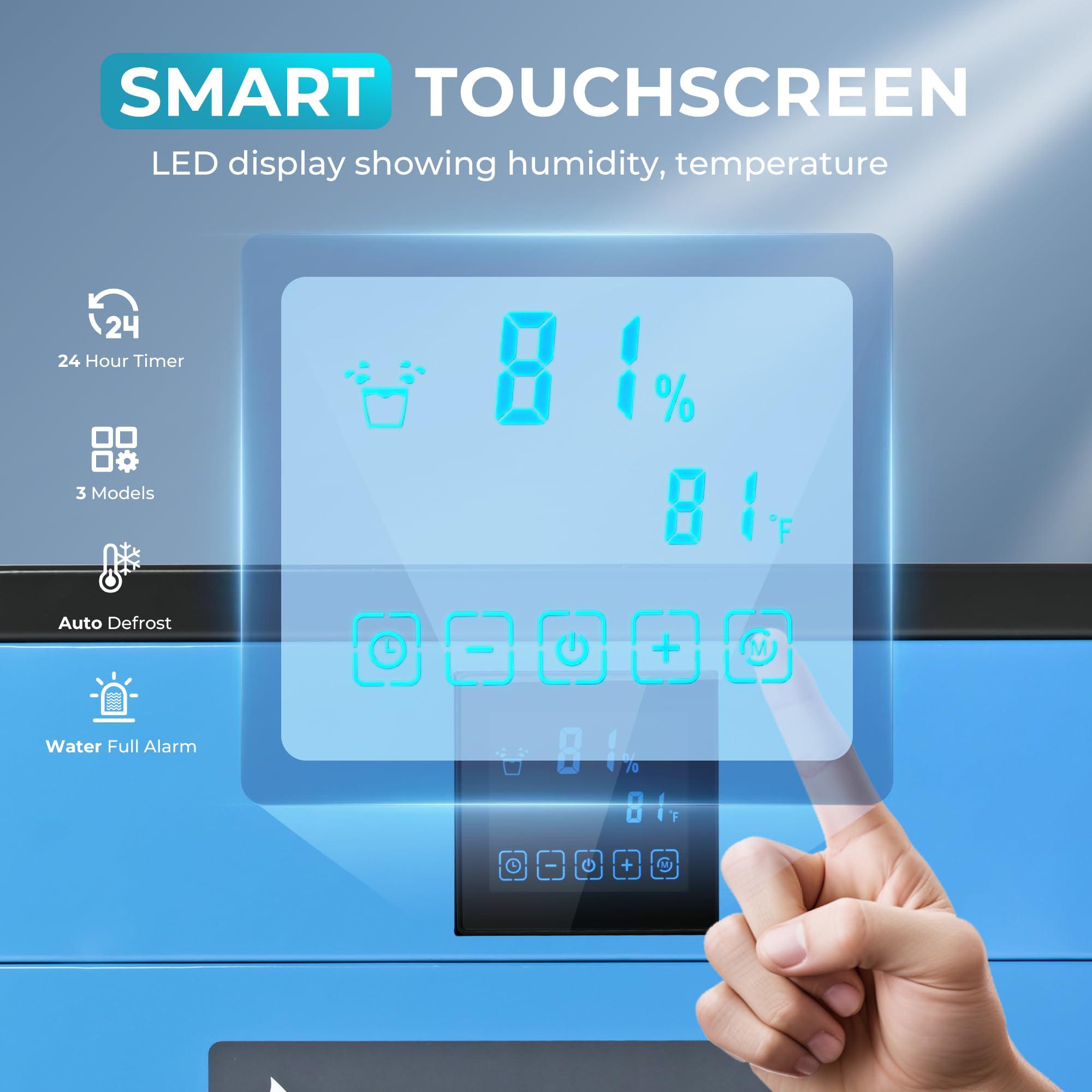 EUHOMY EUHOMY 160 Pint Crawl Space Dehumidifier with Drain Hose, Dehumidifier for Home and Basement, Dehumidify Up to 7000 Sq.Ft Commercial Dehumidifiers, Timer on/off, Automatic Dehumidification