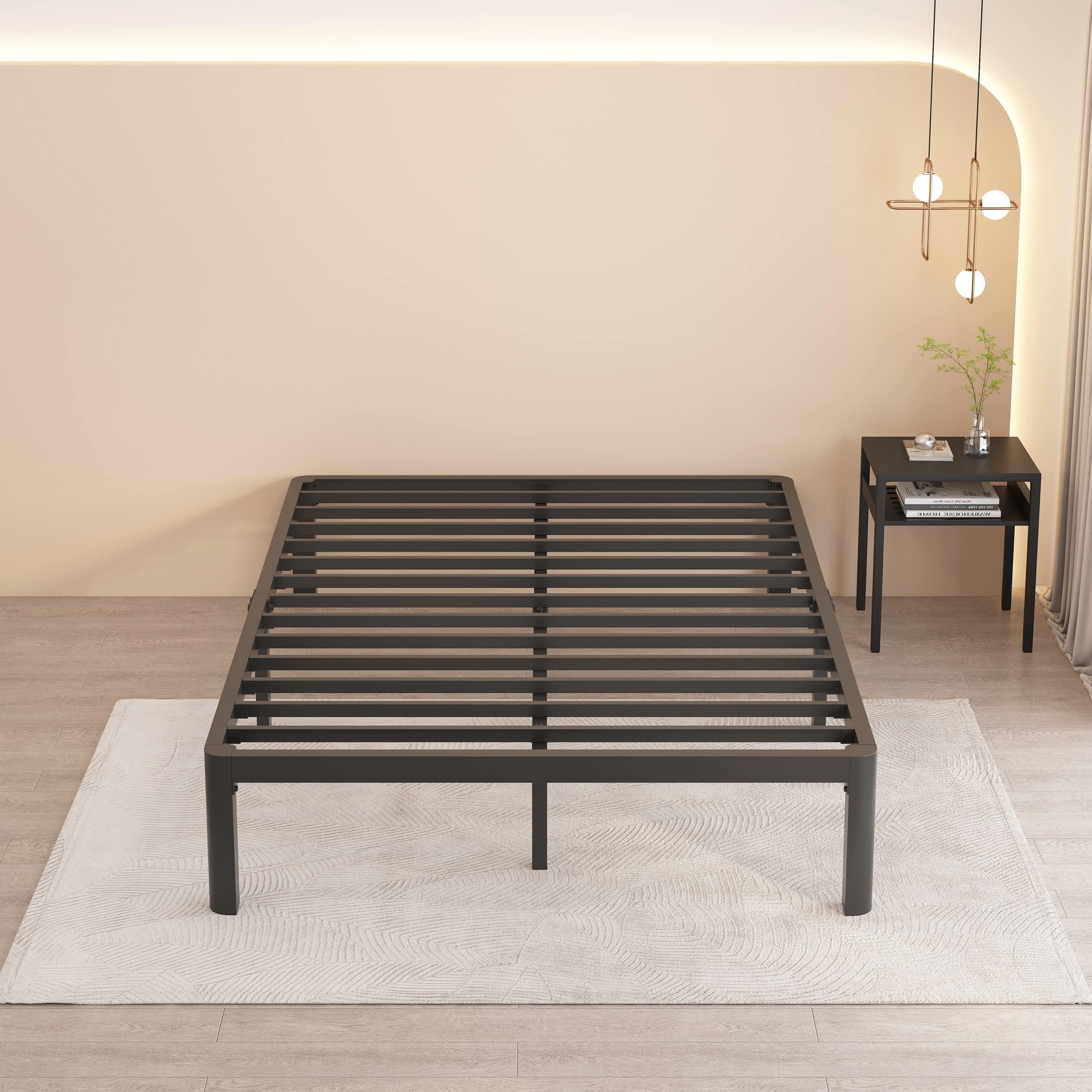 MAF MAF 14 Inch Full Size Metal Platform Bed Frame with Round Corner Legs, 3000 LBS Heavy Duty Steel Slats Support, Noise Free, No Box Spring Needed, Easy Assembly
