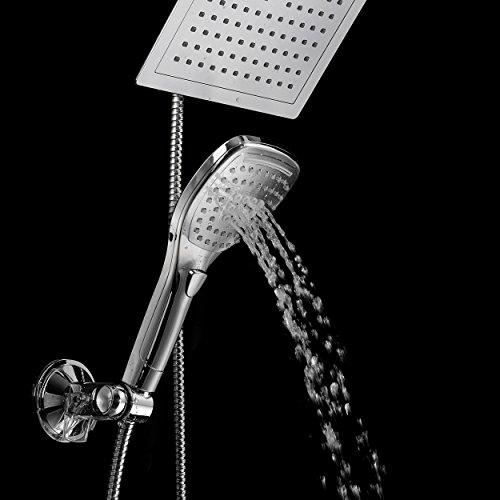 Dream Spa Dream Spa Ultra-Luxury 9" Rainfall Shower Head/Handheld Combo. Convenient Push-Button Flow Control Button for easy one-handed operation. Switch flow settings with the same hand! Premium Chrome