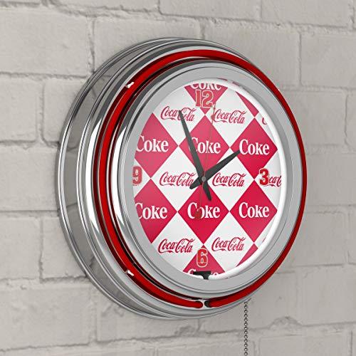 Trademark Gameroom Checker Coca Cola Neon Clock - Two Neon Rings