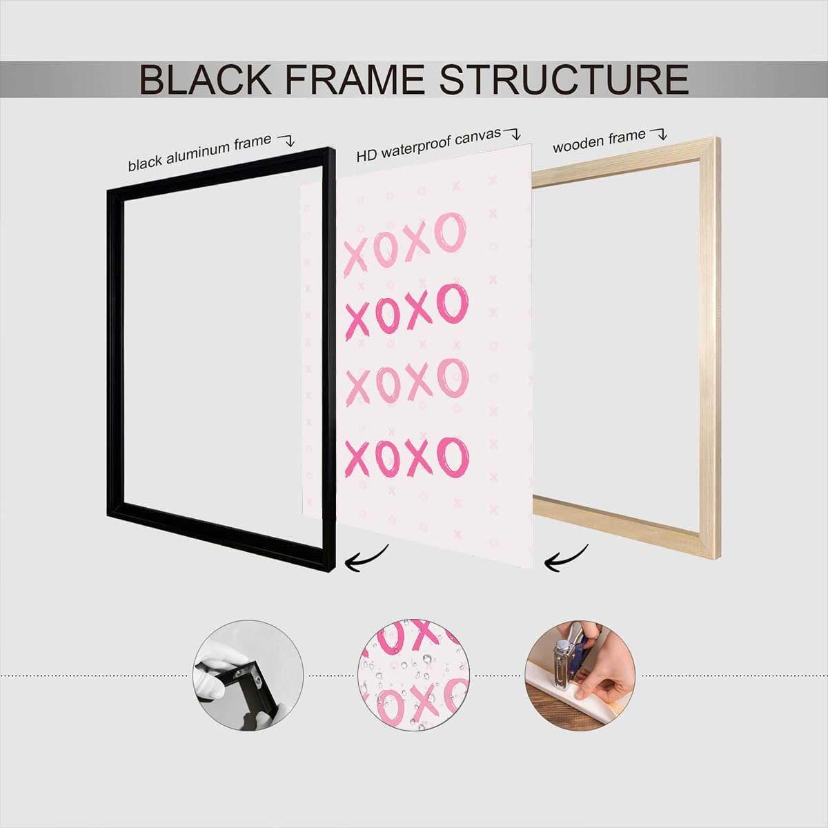 HomeLoft Basics Pink Xo Wall Art Preppy Grily Poster Minimalist Cute Girl Room Wall Decor Watercolor Aesthetic Xo Prints Painting For Home Bathroom Bedroom Living Room Apartment 12x16in Unframed