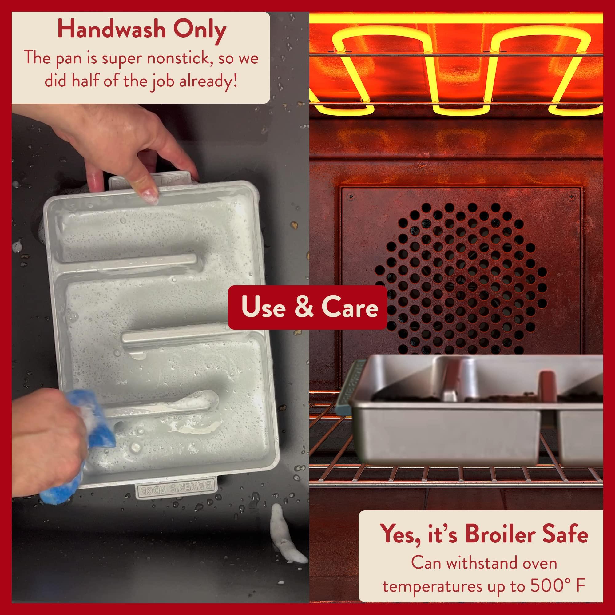 Baker's Edge Baker\'s Edge Brownie Pan, The Original All Edges Brownie Pan for Baking | Premium Doble Nonstick Coating, Heavy Gauge Cast Aluminum Construction, Rectangular 9x12 Size Baking Pan - US Patented Design