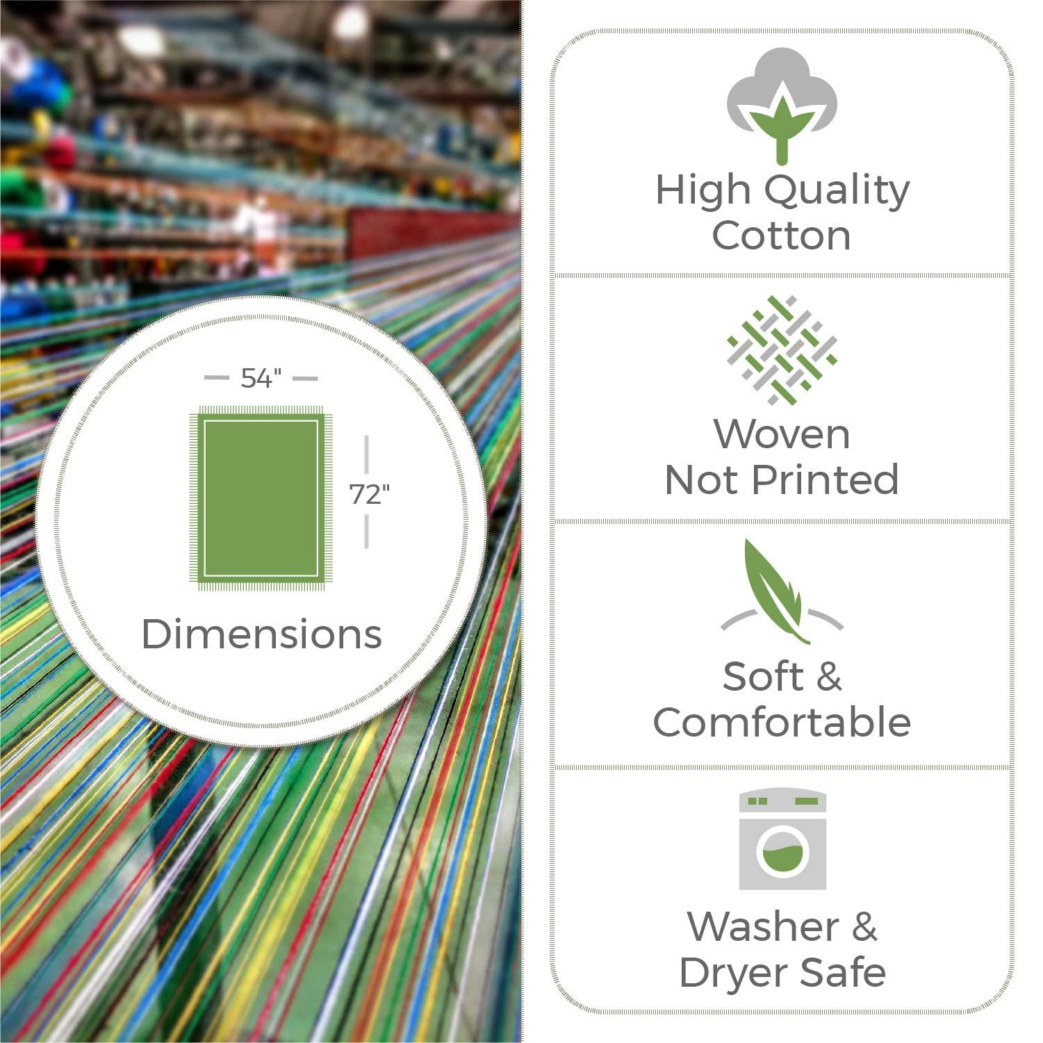 Pure Country Weavers Pure Country Weavers Mesquite Earth Blanket - Southwest Native American Inspired - Gift Tapestry Throw Woven from Cotton - Made in The USA (72x54)