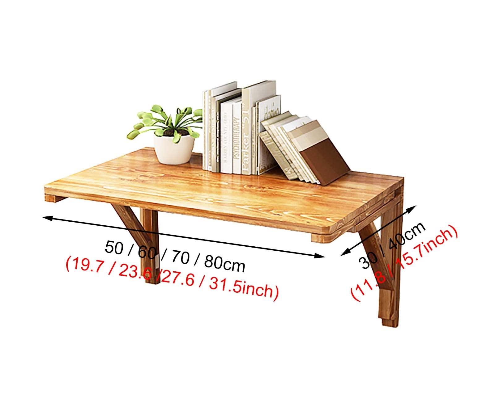 Table 87 Wall Mounted Folding Table Rectangle Retro Wall-Mounted Fold Down Table, Extra Width Desk, Trestle Desk, Kitchen Counter, Laundry Shelf, Bar Tables, Max Load 67lbs
