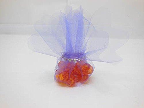 Dudu Store Organza Scalloped Edge Tulle Round Circles Wedding Favor 24cm Dia. Pack of 100Pcs (Purple)