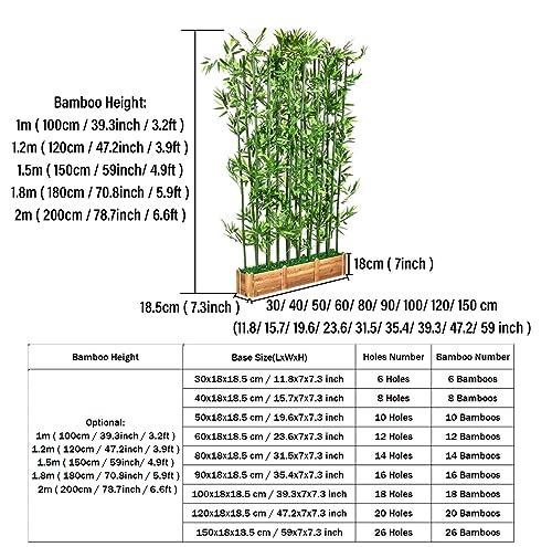 WAHHWF Outdoors Artificial Fake Bamboo Tree Faux Potted Plant with Wood Base, 3ft 4ft 5ft 6ft 6.5ft 7ft Tall Indoor Room Separator Divider DIY Decor Screen for Aquarium Restaurant Home Office ( Color : 1.8m