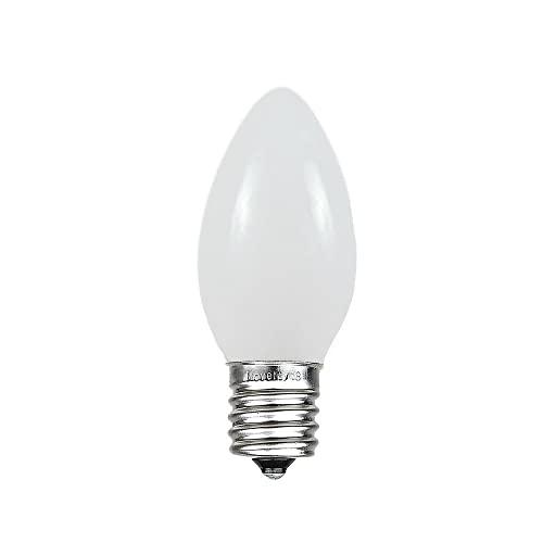 Novelty Lights Novelty Lights 25 Pack C9 Ceramic Outdoor Christmas Replacement Bulbs, White, E17/C9 Intermediate Base, 7 Watt