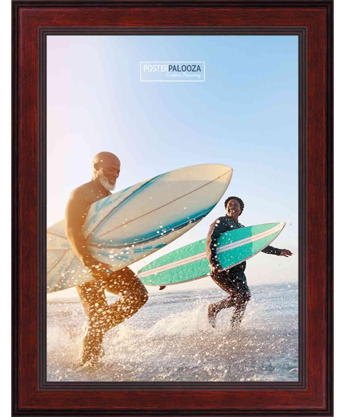 Poster Palooza Poster Palooza 11x18 Traditional Mahogany Complete Wood Picture Frame with UV Acrylic Plexiglass, Foam Board Backing & Hardware Included