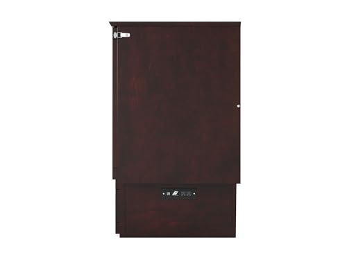 AFI AFI, Chelsea Mid-Century Modern Queen Solid Wood Murphy Bed Chest with Mattress in Espresso