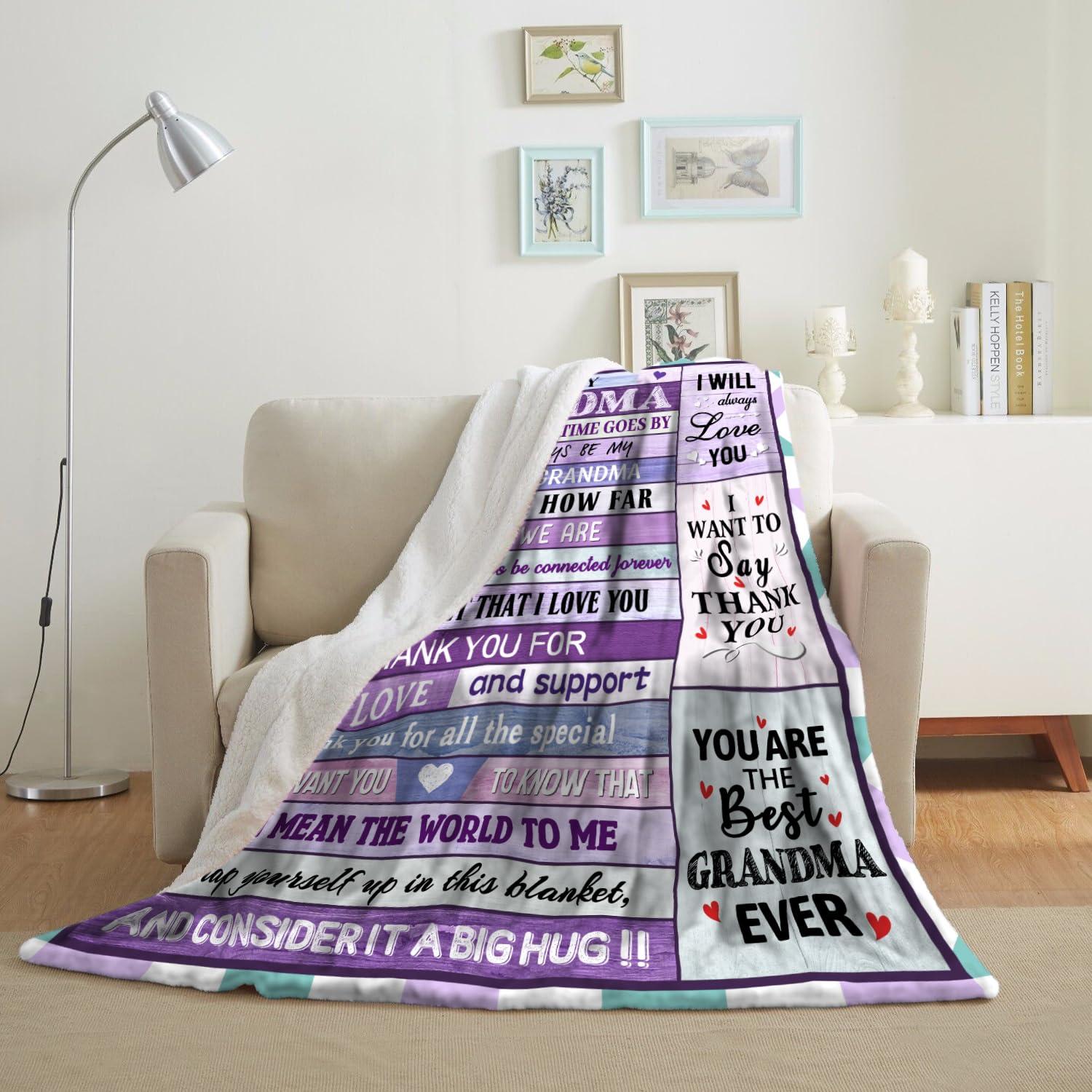 Settocos Grandma Gifts, Gifts for Grandma, Grandma Birthday Gifts, Great Grandma Gifts from Granddaughter Grandson, Christmas Birthday Gifts for Grandma, Best Grandma Gift Ideas, Grandma Gifts Blanket 60\"x80\"