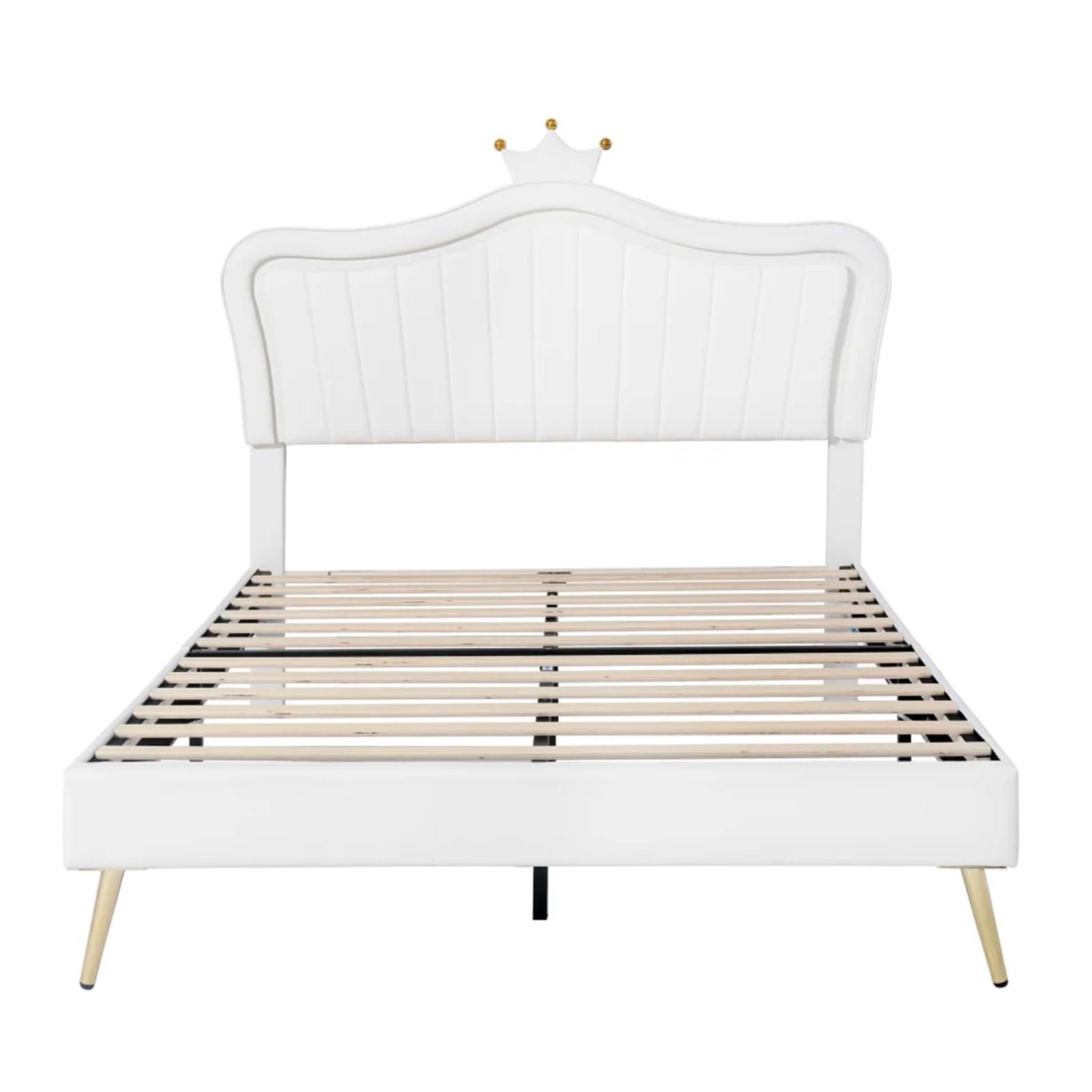 FeLeA FeLeA with LED Light upholstered Frame Princess beds, Double beds, Bedroom Single beds, Adult beds and Teen beds,Twin Bed Frame