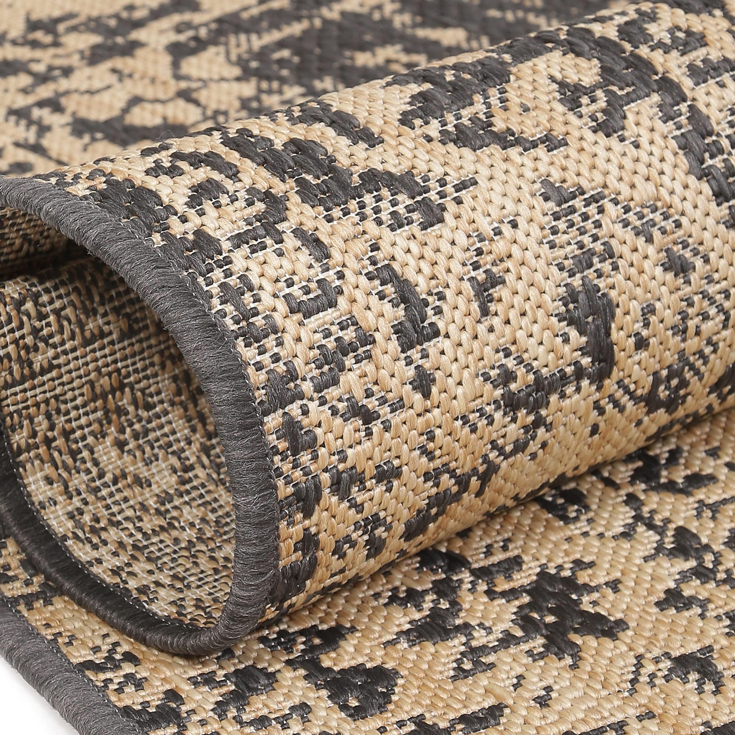 Sherloom Sherloom Modern Vintage Indoor Outdoor Area Rug Weather Resistant Outdoor Carpet for Porch Deck Balcony Backyard Patio Rug 8x10 Gray