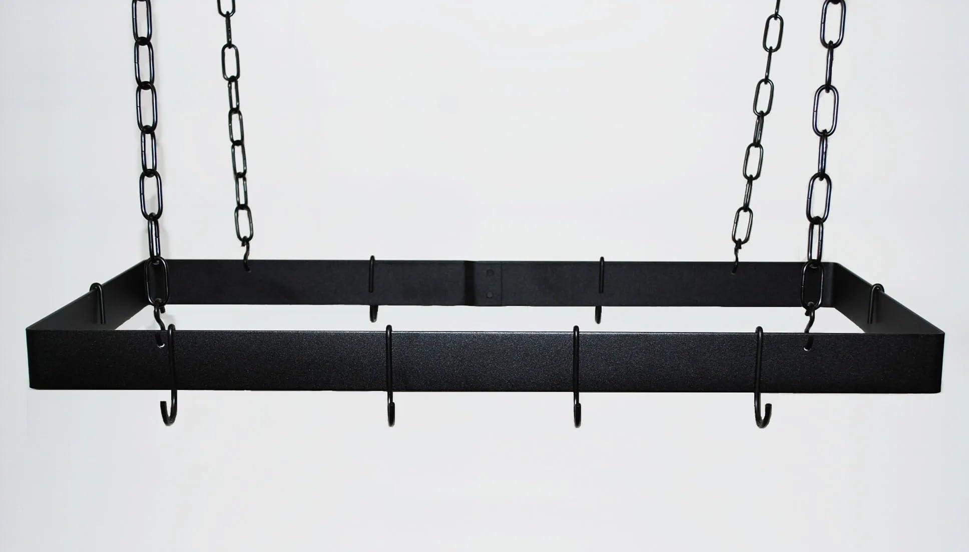 Rogar Rogar Black/Black Rectangular Pot Rack without Grid