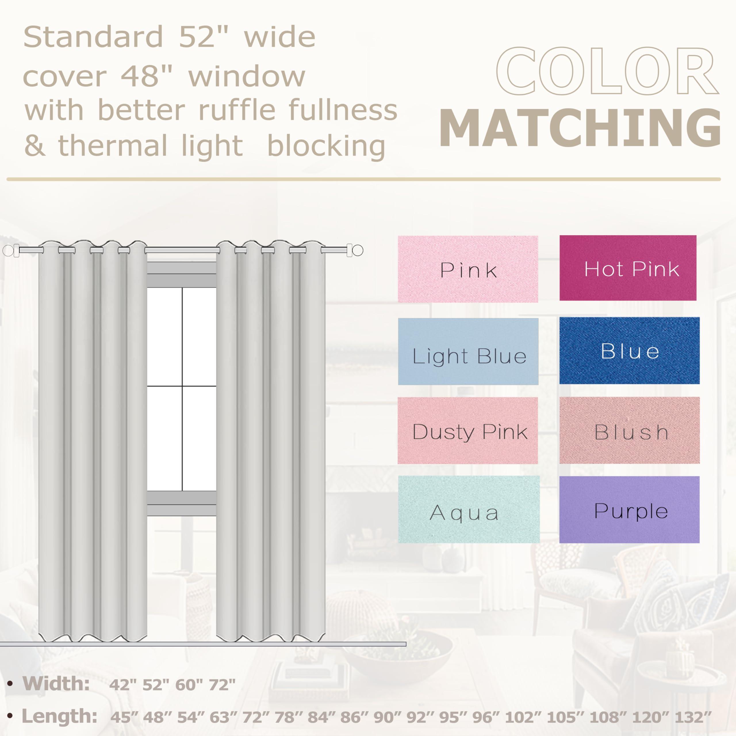 KOUFALL KOUFALL 48 Inch Curtains Length,Room Darkening 60-70% Blackout Black Out Heat Light Blocking Short Drapes for Kitchen,Cream Beige